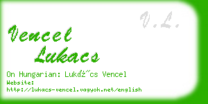 vencel lukacs business card